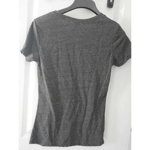 CherryLoom Heather Charcoal Graphic Tee S - Dogs Make Me Happy Funny Shirt - Picture 4 of 7